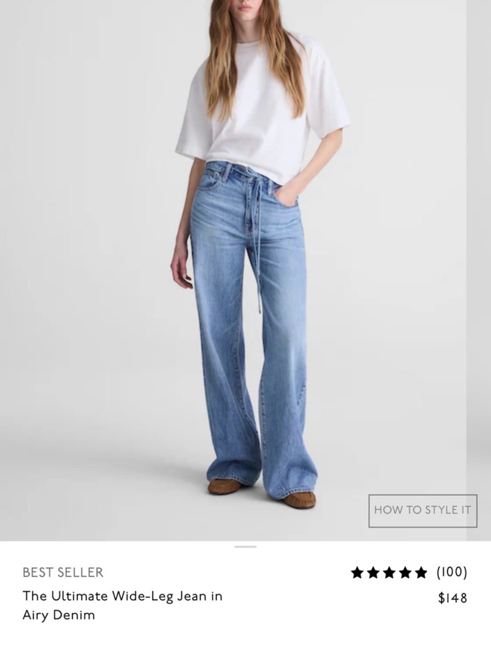 Madewell Light Blue Wide-Leg Jeans NWT